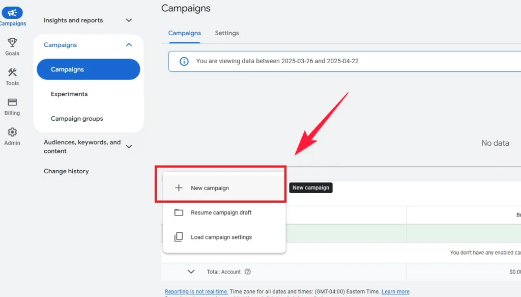First Google Ads Campaign